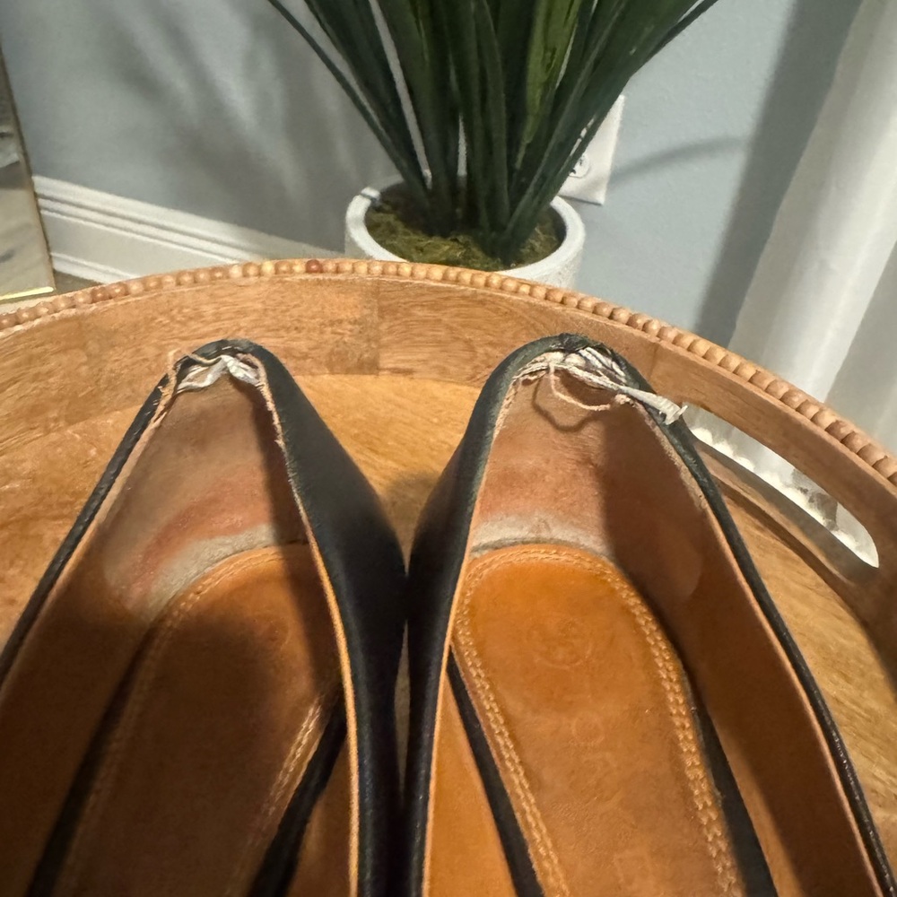 Tory Burch Black Flats with Gold Emblem - Picture 3 of 5